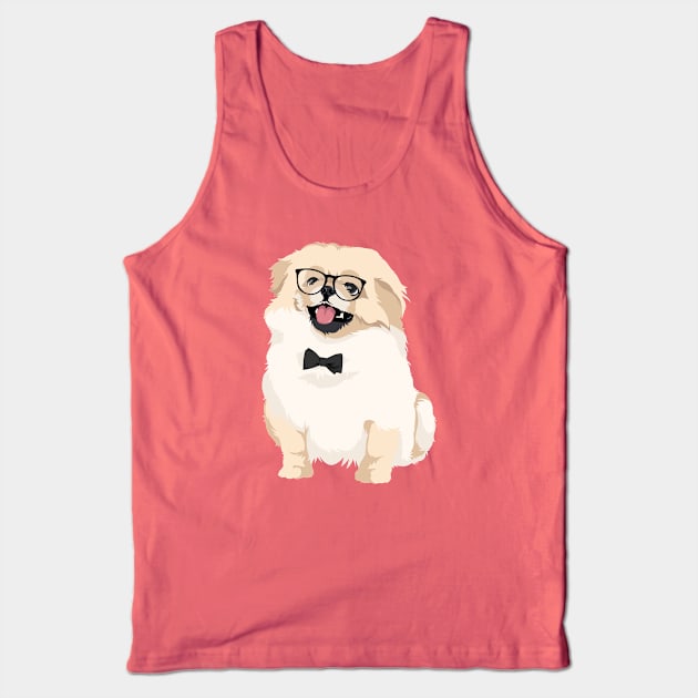 Cute Hipster Pekingese Puppy T-Shirt for Dog Lovers Tank Top by riin92